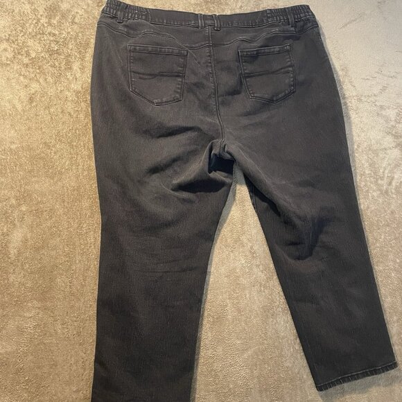 CATHERINES Jeans Womens 24WP Moderately Fit Curvy Charcoal Black Straight Leg - Picture 3 of 6